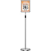 Fuvxtz Sign Holder - 8.5x11 inch Sign Stand Holder Adjustable Display Stand Floor Standing Sign Holder, Signage Stand with Snap-Open Frame Display for Malls,Schools,Restaurants(Sliver)