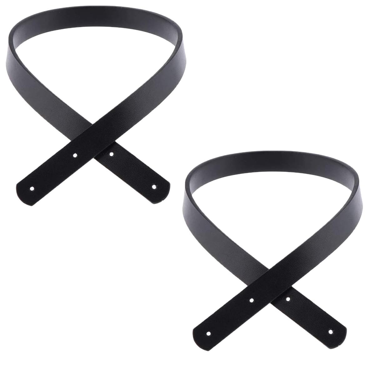 POFET 60cm Solid PU Leather Tote Bag Belt Strap Handbag Handle for Bag Making, Purse Making sew on Bag Handle Replacement a Pair (2 Pieces) - Black