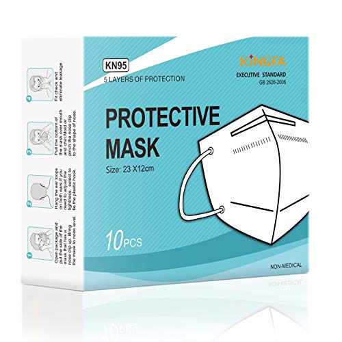 Kingfa KN95 Face Mask Disposable Respirator 5Ply Layer, 10/pcs Box