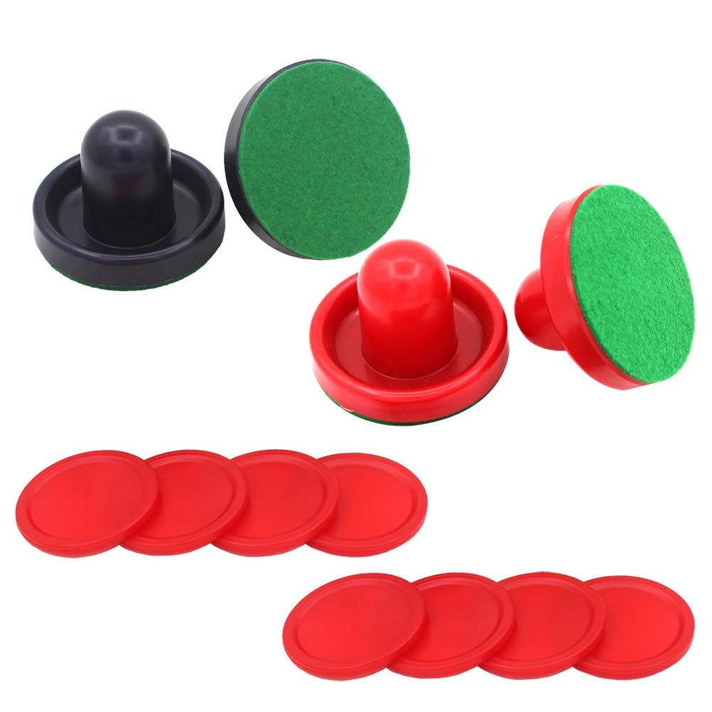 TOYANDONA Air Hockey Accessories Set - 2 Pushers 4 Pucks and 2 Flannels for Enhanced Gameplay and Replacement Needs