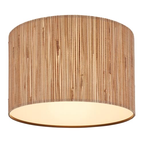 BRILONER - Deckenlampe mit Seegras Schirm, E27 Fassung, max. 10 W, Deckenleuchte, Boho, aesthetic, Lampe, Wohnzimmerlampe, Schlafzimmerlampe, Esszimmerlampe, Flurlampe, 35 x 28 cm (DxH), Natur