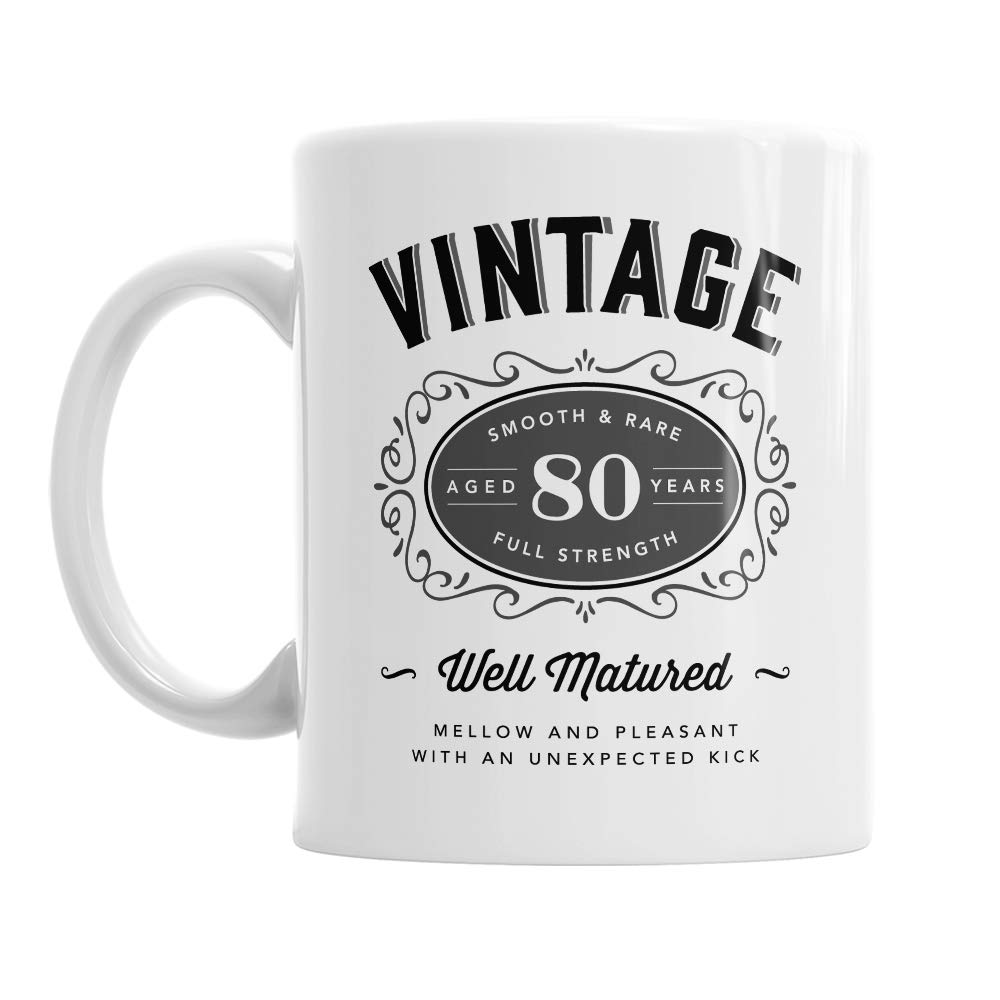 80th Birthday Gift Coffee Mug Vintage for Men Women Keepsake 11oz