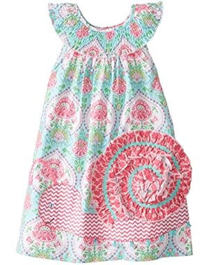 Little Girls' Smocked Snail Dress