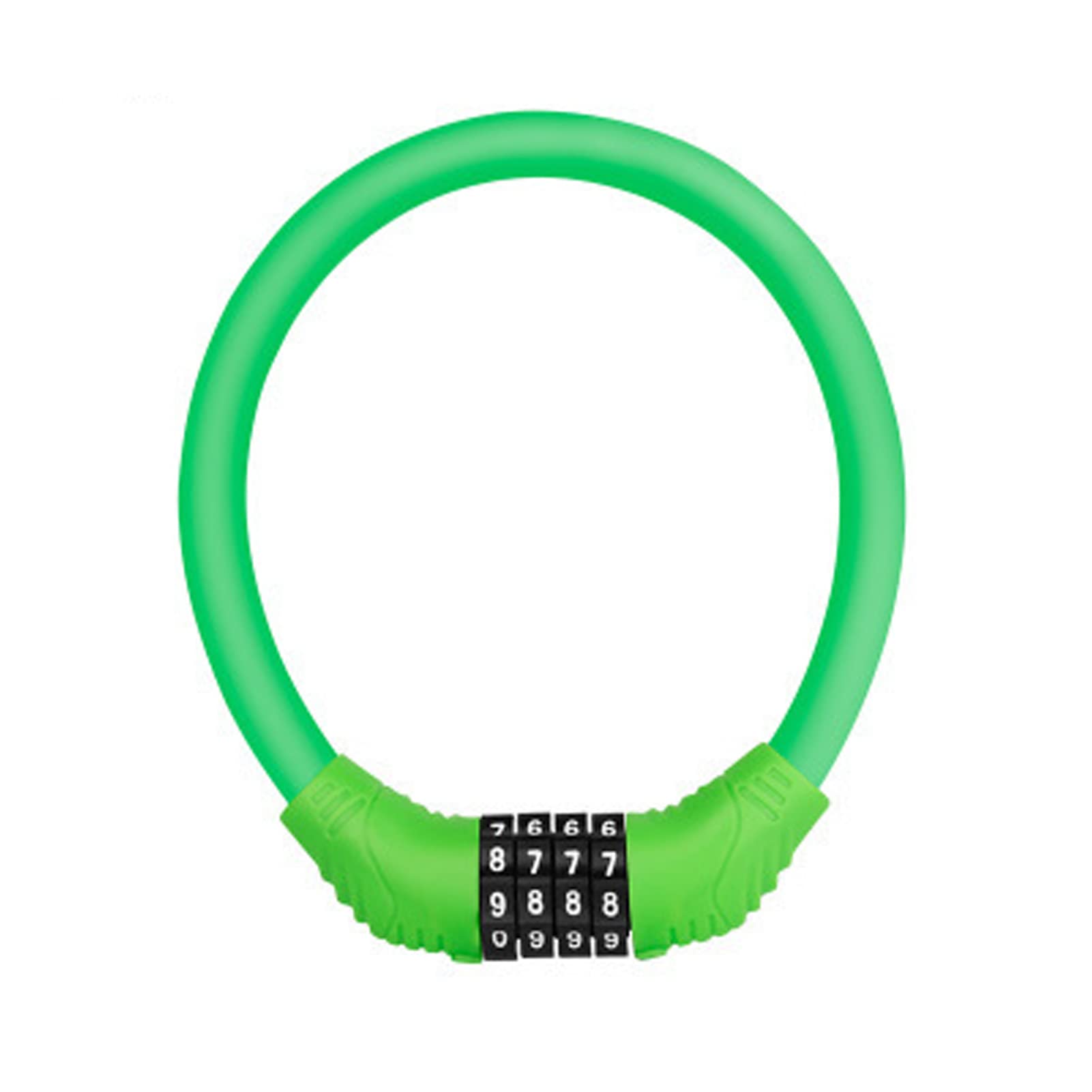 Yesmin 4 Digit Resettable Cable Lock for Bike - Portable Mini Bicycle Cable Lock, Weatherproof Anti-Theft Cycle Chain Lock (Green)