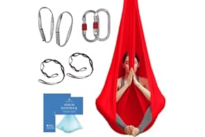aum active Aerial Yoga Hammock - Durable Aerial Silk with Extension Straps, Carabiners, and Pose Guide - Aerial Silks for Home, Antigravity Yoga, Inversion Exercises, Yoga Starter Kit for All Levels