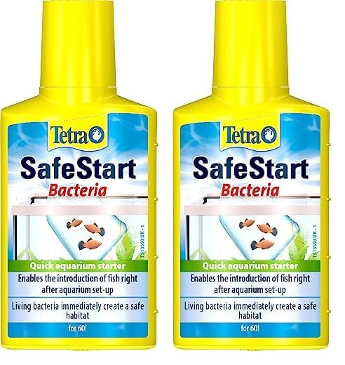 Tetra SafeStart Aquarium Starter - with live nitrifying bacteria, allows the rapid introduction of fish in an aquarium, 50 ml bottle. (Pack of 2)