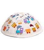 HolyYudaica Linen Kippah Pack Of 5 – White, Large Size (7.9"), Cotton Lined, Includes Clip