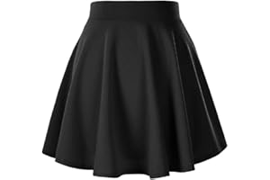 Afibi Casual Mini Stretch Waist Flared Plain Pleated Skater Skirt