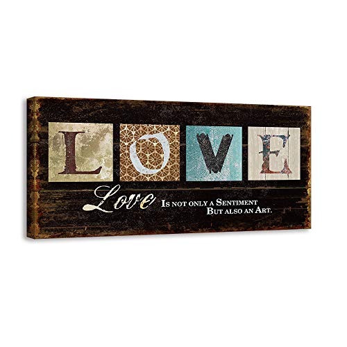 Kas Home Inspirational Motto Canvas Wall Art,Love Family Prints Signs