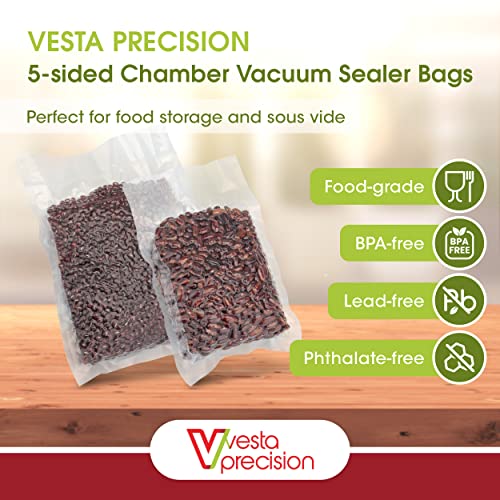 Vesta Precision 5sided Chamber Vacuum Sealer Bags Side Gusseted