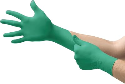 Ansell TouchNTuff 92-600 Nitrile Gloves Medium 100 Pcs Green Food Grade
