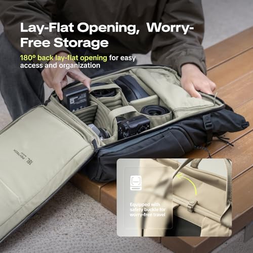 PGYTECH OneGo Roamer 18L/25L Photo Backpack, Casual Water Repellent Tote with Double Port, for DSLR/Hybrid, DJI Mavic Drone, Tripod Holder, Black, Casual