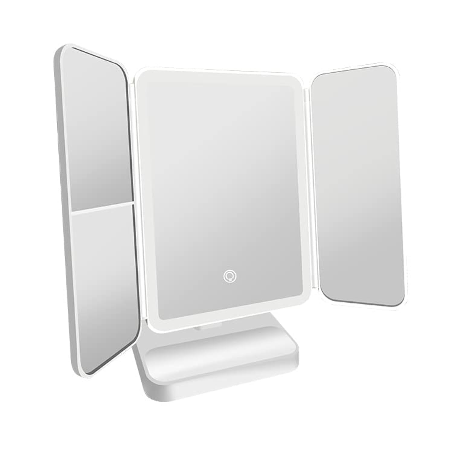 MyLadyMagic Big Bulb Lighted Tri-fold Makeup Mirror with 1X/2X/3X Magnification for Cosmetic Beauty (White)