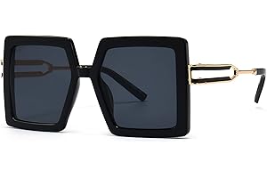 AIEYEZO Oversized Sunglasses for Women Square Fashion Big Large Frame Sun Glasses UV400 Protection