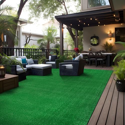 Rugshop Artificial Turf Solid Grass for Backyard, Garden, Patio ...