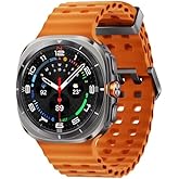 Samsung Galaxy Watch Ultra 47mm LTE AI Smartwatch Titanium Silver with Orange Band (Renewed)