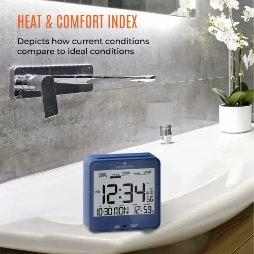Marathon Atomic Desk Clock, Blue EasytoRead 5.2” Display with