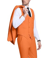 Men's Tangerine Party Homcoming Suits Solid Blazer