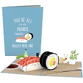 Lovepop Sushi Pop-Up Birthday &amp; Thank You Card with Notecard &amp; Envelope | Funny Food; 3D Japanese Cuisine Greeting Card for Friends, Him, Her, Men, Women, 5x7