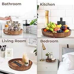 PANDAWOOD 12 Inch Lazy Susan Organizer 100% Acacia