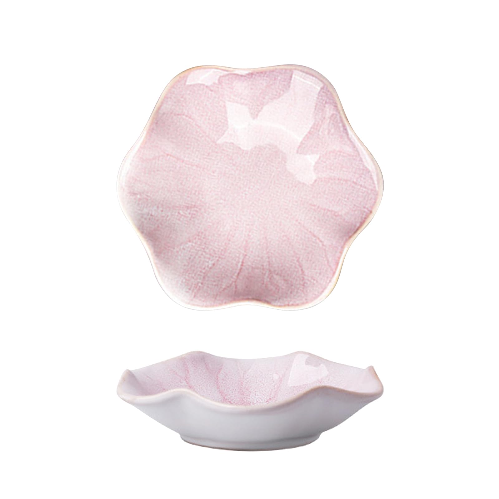 Ceramic Spoon Rest 2pcs,Tea Bag Holder Dish,Flower Shape Spoon Holder Kitchen,Sauce Dishes,Sushi Soy Dipping Bowl,Coffee Station Decor Coffee Accessories New Home Gifts Home Decor (Pink)