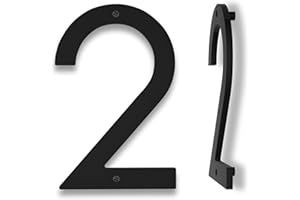 HOUSEDIGITS 10 Inch Modern Floating House Numbers for Outside, Large Black Address Number with Nails Kit & Template, Easy to Mount for Exterior House Address - Ideal for Garage Gates, Streets, and Farmhouses, Numbers for Address on House (Number 2)