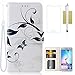 Galaxy S6 Case,Galaxy S6 Wallet Case,CASELAND [Premium Pattern] Wallet Stand PU Leather Fashion Design Flip Cover Case for Samsung Galaxy S6 [White Flower]