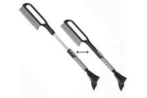 TRAZON 34.5" Snow Brush & Ice Scrapers for Car Windshield with Foam Grip for Cars Extendable, SUV, Trucks - Detachable Сar Scraper - No Scratch - Heavy Duty Handle, Snow Broom, Remover, Easy Scraper, Gray