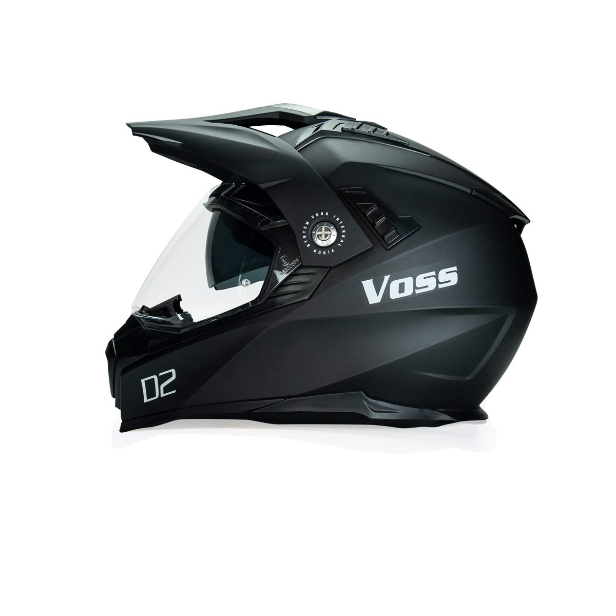 601 D2 Dual Sport Helmet with Integrated Sun Lens in Matte Black - DOT - XL