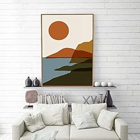 Framed Home Artwork Simple Style Sunset for Living Room Bedroom