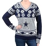 NFL Women's V-Neck Sweater, Dallas Cowboys, Medium