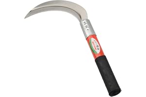 ZELIN Weeding Sickle,Steel Grass Sickle,Premium Hand Forged Grass Sickle - Multipurpose Gardening Weeding Grass Sickle and Farming Portable Safety Sickle（11.8 in）