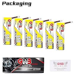 GAONENG 6pcs GNB LiPo 1S Battery 3.8V HV 660mAh