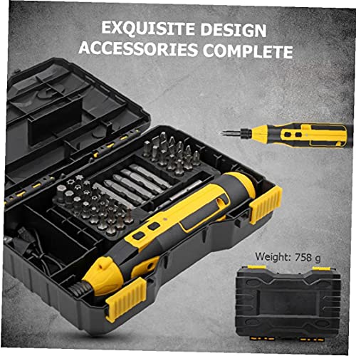 Elektro-Schrauber 4V Akkuschrauber USB Recharagable Carbide Multi Verwendung Drill mit Kabelbox Gelb – Bild 8