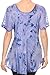 Sakkas 16483 - Hana Tie Dye Relaxed Fit Embroidery Cap Sleeves Peasant Batik Blouse / Top - Lilac - OS