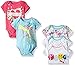 PUMA Baby Girls' 5 Pack Short Sleeve Bodysuit, Ice Blue, 3-6 Months