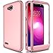 LG X Charge Case, LG Fiesta 2 Case, LG Fiesta LTE Case, AMENQ [Impact Resistant] Hybrid Heavy Duty Shockproof Protective Rugged Armor Case Cover for LG K10 Power/LG L63BL/ LG L64VL (Rose Gold