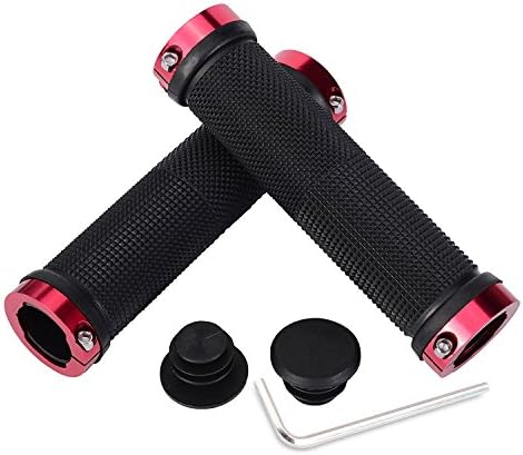 VVHOOY Bike Handlebar Grips,Non-Slip Rubber Bicycle Handle Grip Double Lock on Locking Aluminum for Tricycle Mountain Road Urban Foldable Bike MTB BMX
