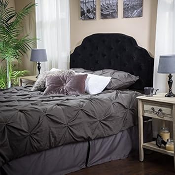 Amazon.  Canton Queen/Full Black Suede Headboard  