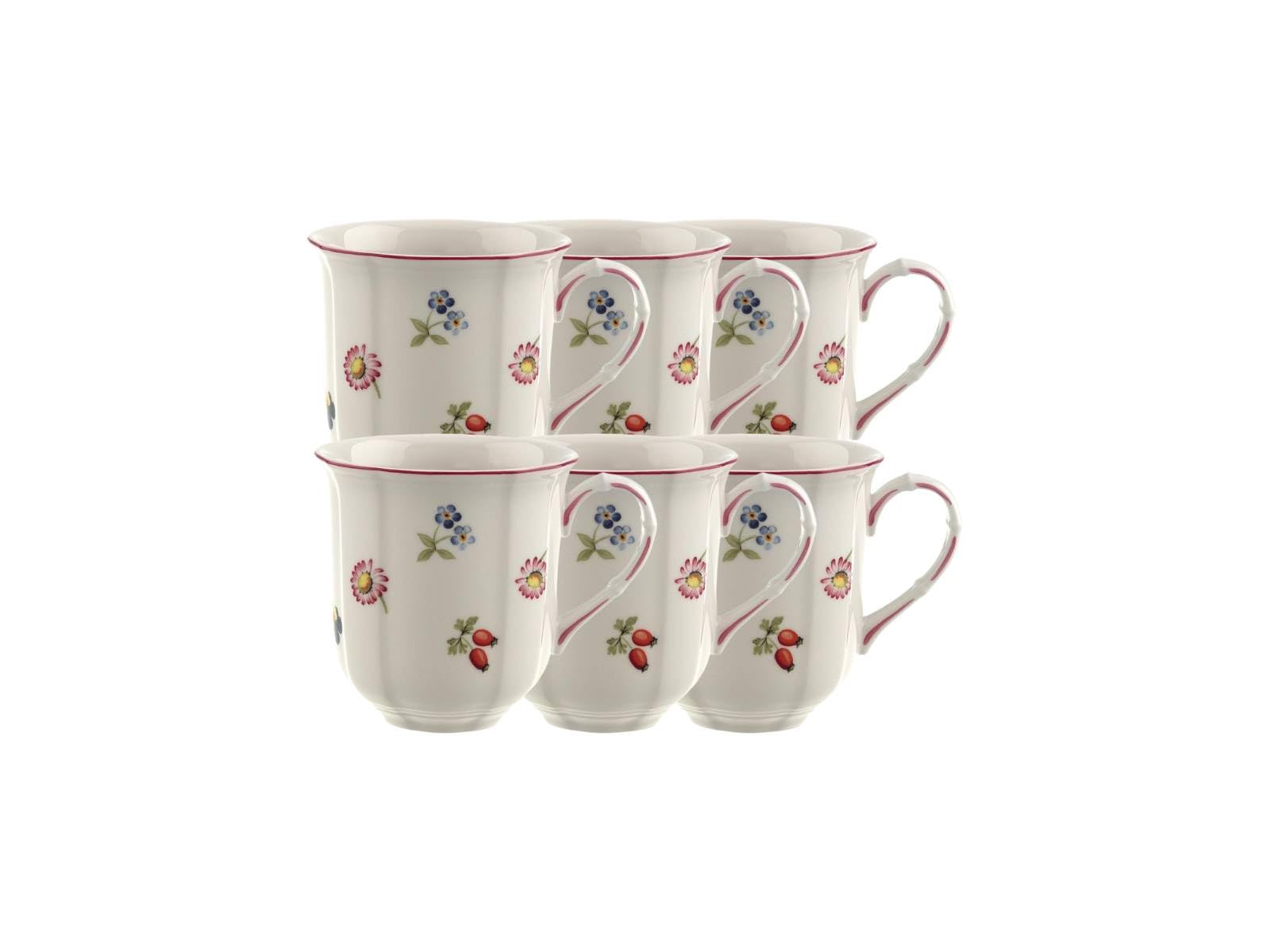 Villeroy & Boch Petite Fleur 10-2395-4870 Mug with Handle, Porcelain, White, 32.20 x 21.5 x 11.70 cm, 6 Units