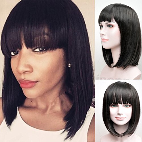 Ruisenna women s yaki synthetic full hair wigs short st…