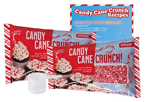 Candy Cane Peppermint Crunch - 2pk 10oz Bags, 1 Plastic Scoop, & 1 Recipe Card - Crushed Peppermint Candy Canes Topping