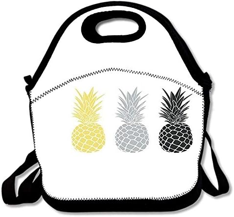 Unique Insulated Lunch Bag Tote Reusable Waterproof School Picnic Carrying Gourmet Lunchbox Container Organizer For Women, Men, Adults, Kids, Girls and Boys - Rose Gold Pineapple Pattern