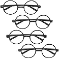 Unique Authentic Black Harry Potter Glasses - Pack of 4 - Magical Cosplay & Enchanting Style - Perfect for Costume Parties
