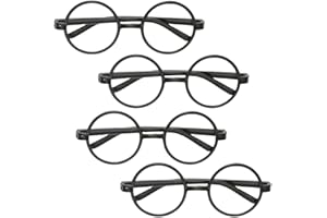 Unique Authentic Black Harry Potter Glasses - Pack of 4 - Magical Cosplay & Enchanting Style - Perfect for Costume Parties