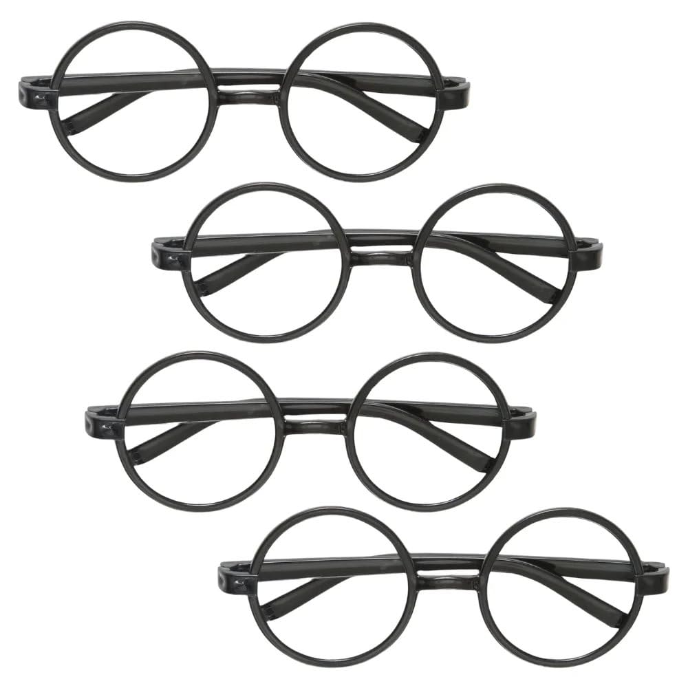 Harry Potter Black Novelty Eyeglasses - Pack of 4 - Perfect for Fans & Party Dress-Up (Package may vary)