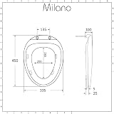 Milano Mellor White Toilet Seat WC Quick Release Soft Close Duroplast 335x450mm view 5