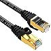 Cables Direct Online 25FT S/FTP Cat7 Copper Network Ethernet Patch Cable, Internet Wire, Compatible with PC, Laptop, Modem, Router, TVs, Printer Cord, Consoles for Home and Office (25ft, Black)