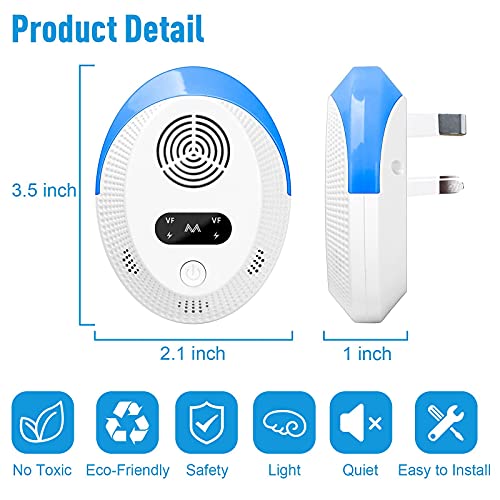 Uniiking® 2025 Upgraded Ultrasonic Pest & Insect Repeller, Ultrasonic Repellent for Roach, Rodent, Mouse, Bugs, Mosquito, Mice, Spider, Ant, Electronic Plug in Pest Deterrent, 2 Packs