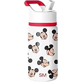 Simple Modern Kids Summit Water Bottle with Straw Lid | Disney Mickey Mouse 14oz Stainless Steel Cup Insulated Tumbler for Boys, Girls, School | Mickey Mouse Fun